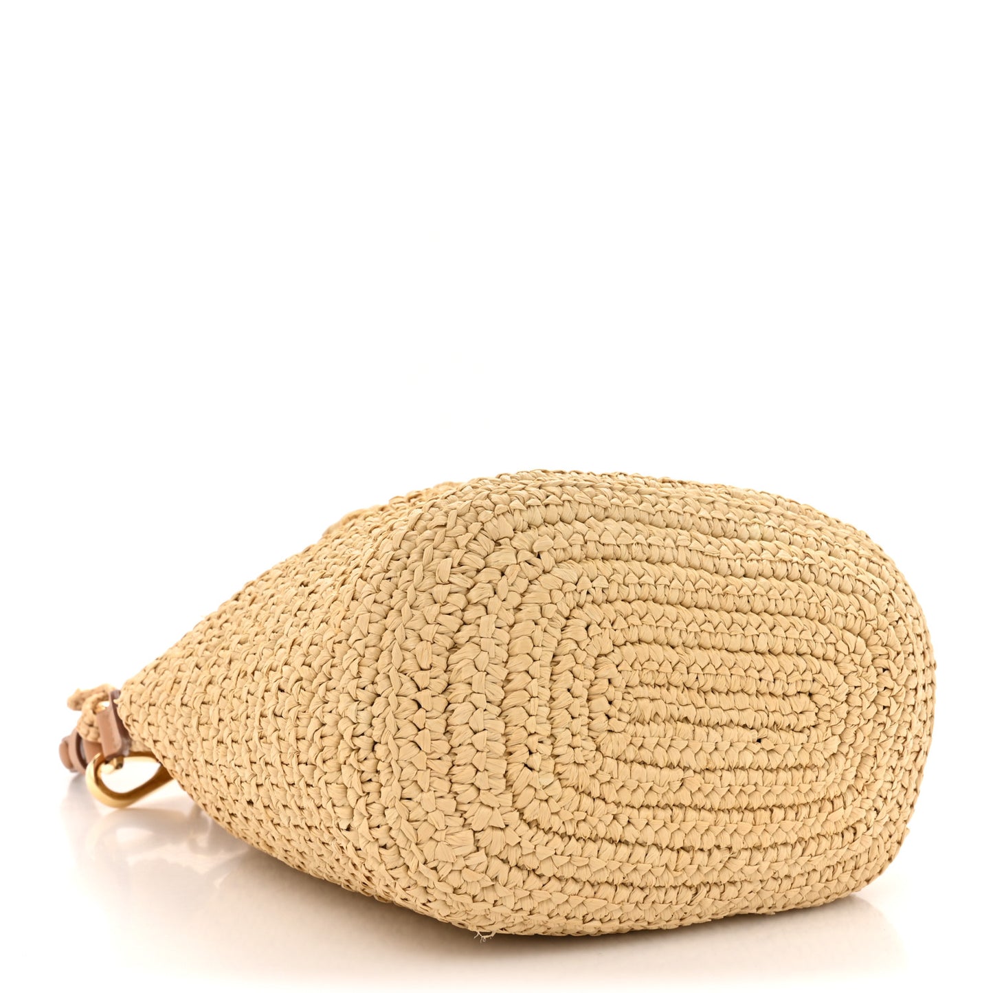 Yarn Raffia Effect Crochet Small Bucket Bag Naturale