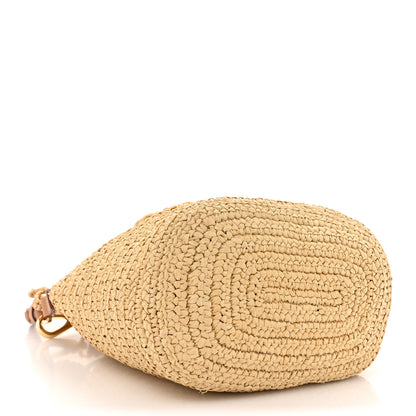 Prada Yarn Raffia Effect Crochet Small Bucket Bag Naturale 4 of 10