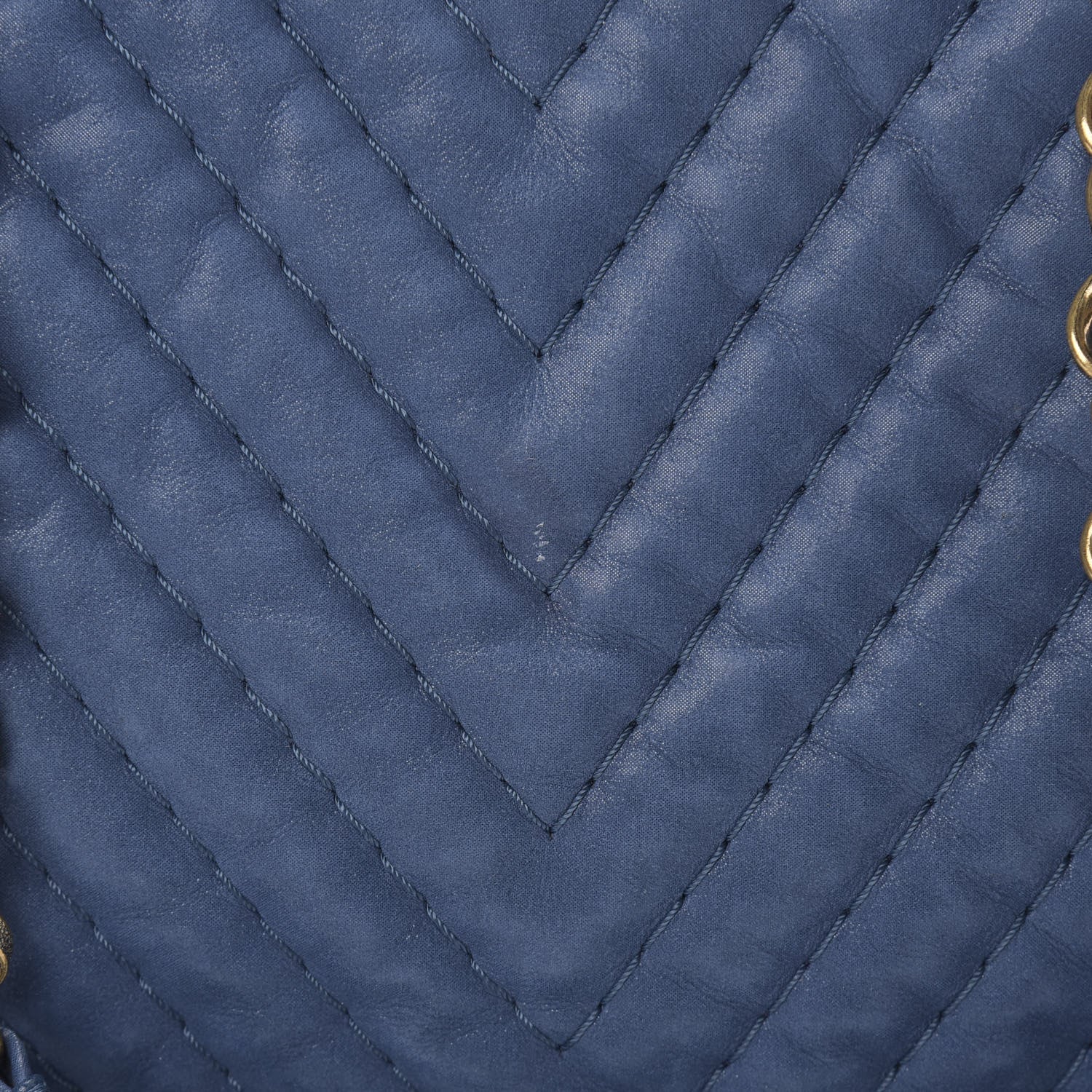 Chanel Iridescent Calfskin Surpique Chevron Tote Blue 12 of 12