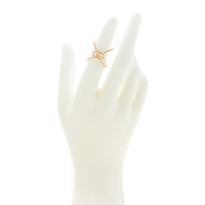 Gucci 18K Yellow Gold Diamond GG Running X Ring 48 4.5 2 of 5