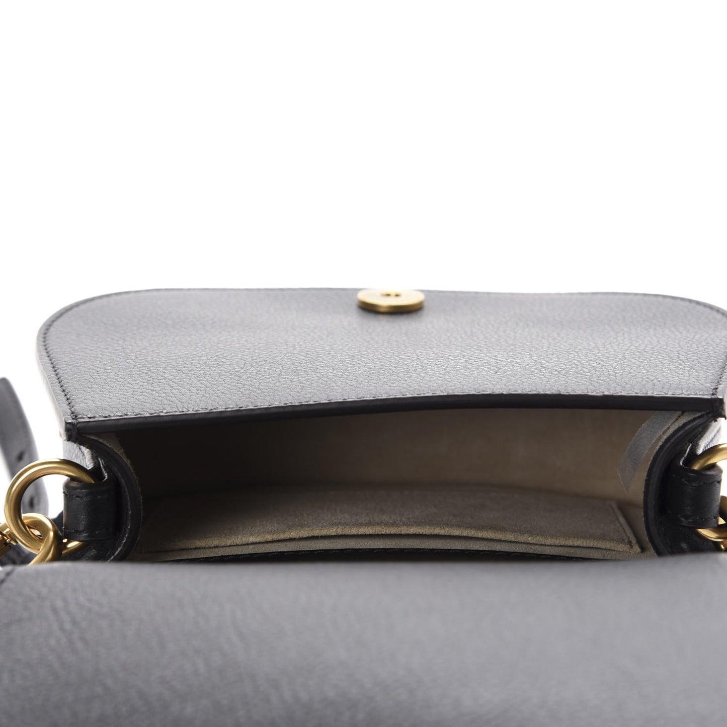 Calfskin Suede Small Nile Bracelet Bag Black