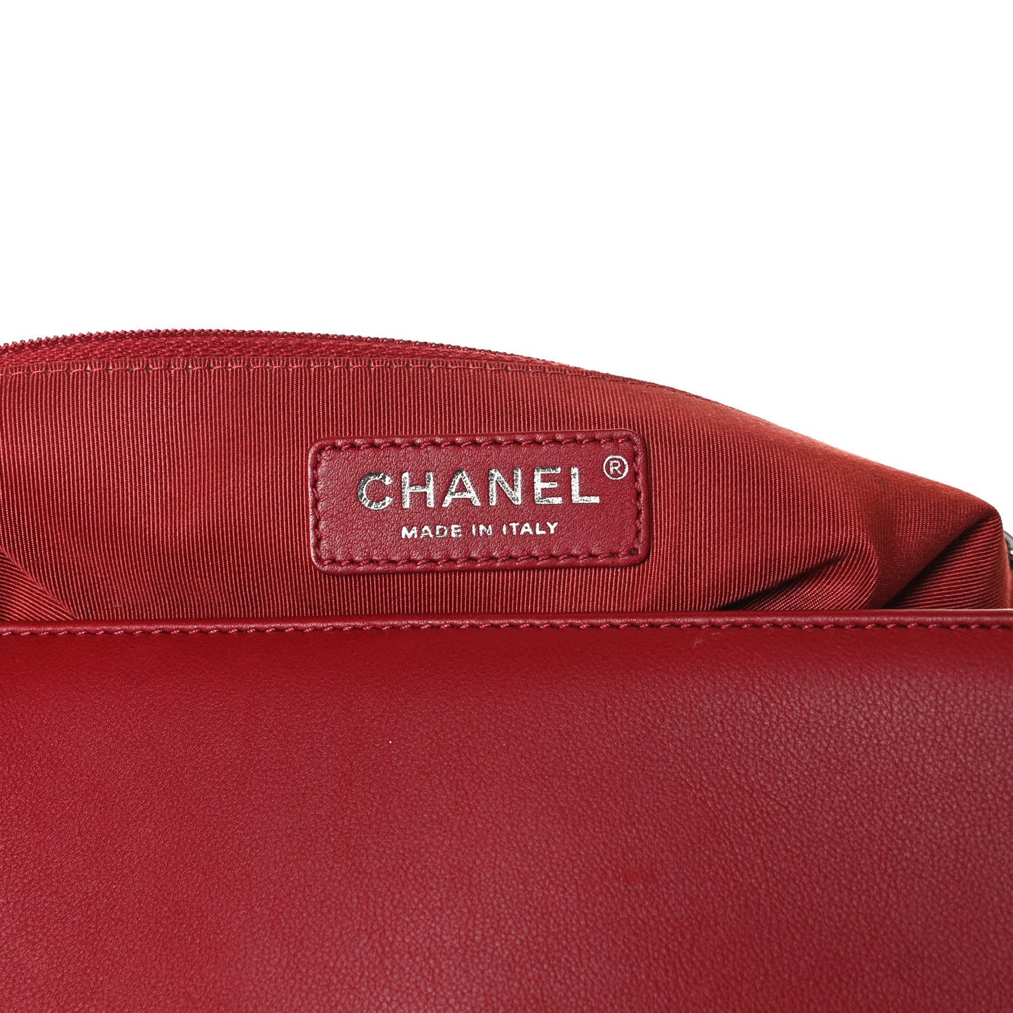 Calfskin Chevron Quilted New Medium Boy Flap Dark Red
