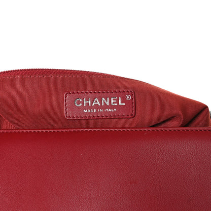 Chanel Calfskin Chevron Quilted New Medium Boy Flap Dark Red 6 of 16