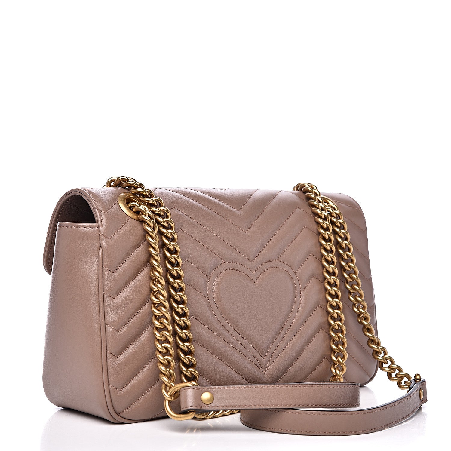 Gucci Calfskin Matelasse Small GG Marmont Shoulder Bag Porcelain Rose 2 of 9