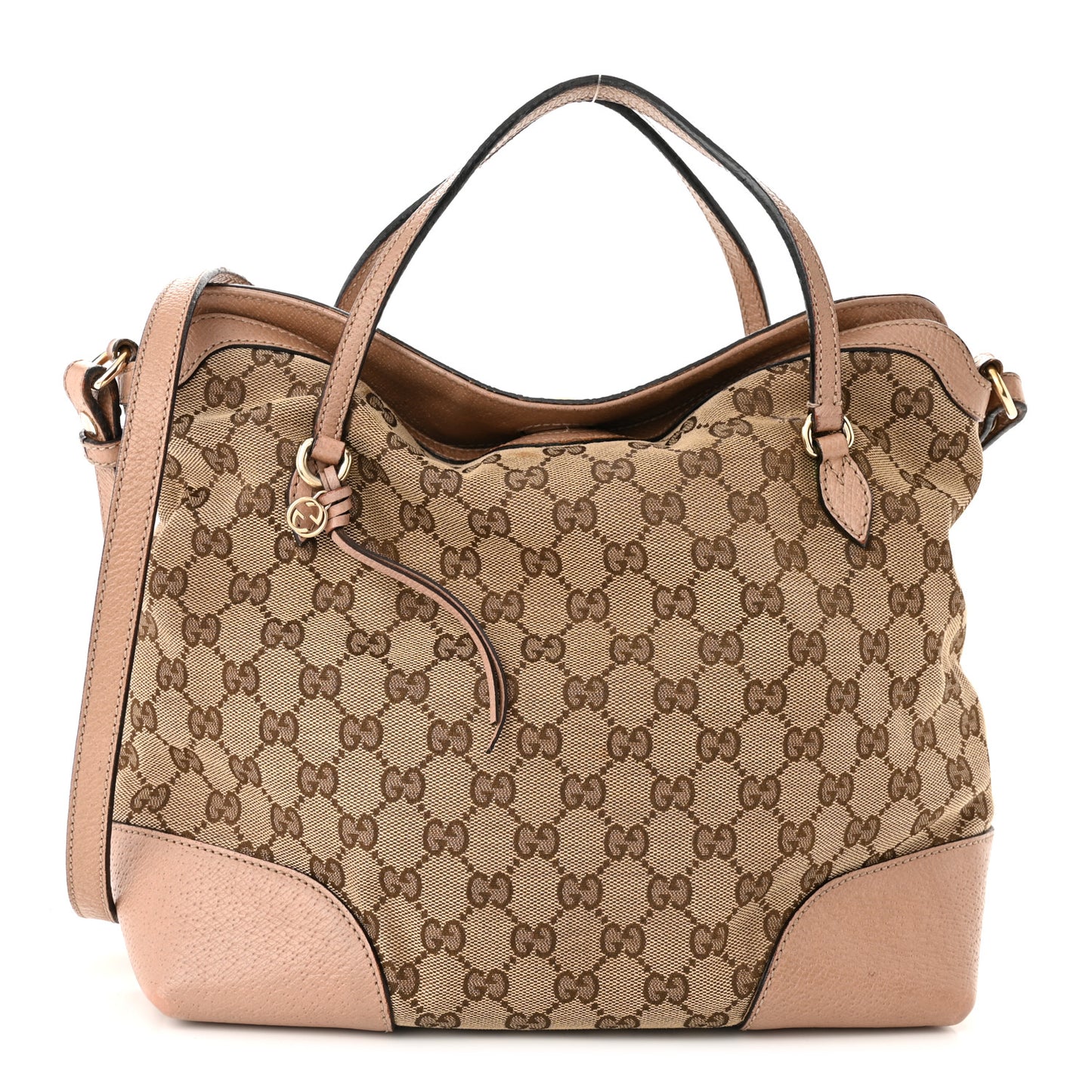 Monogram Medium Bree Foldover Tote Beige Soft Pink