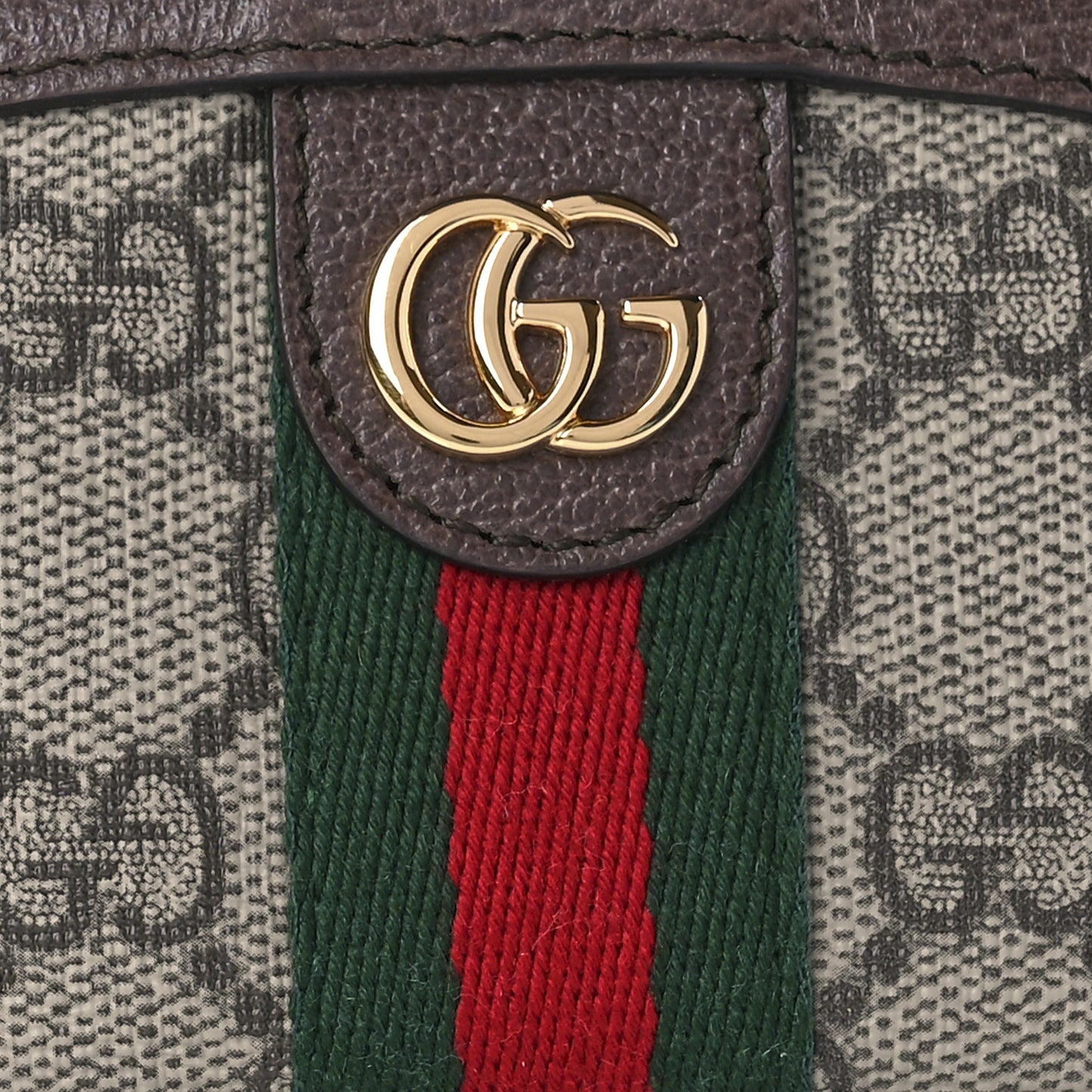 GG Supreme Monogram Web Ophidia Dome Key Pouch Beige New Acero