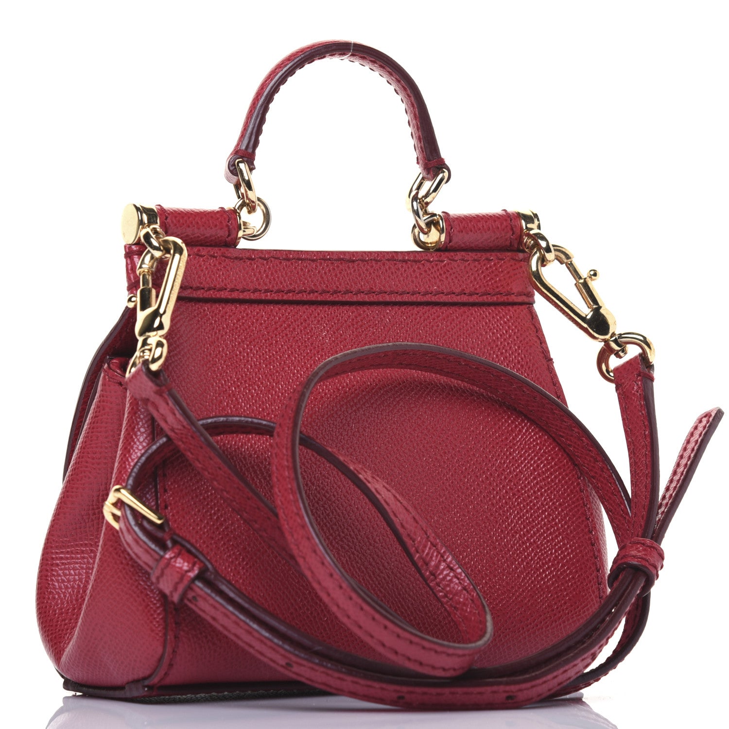 Dolce & Gabbana Dauphine Micro Miss Sicily Satchel Dark Red 3 of 19