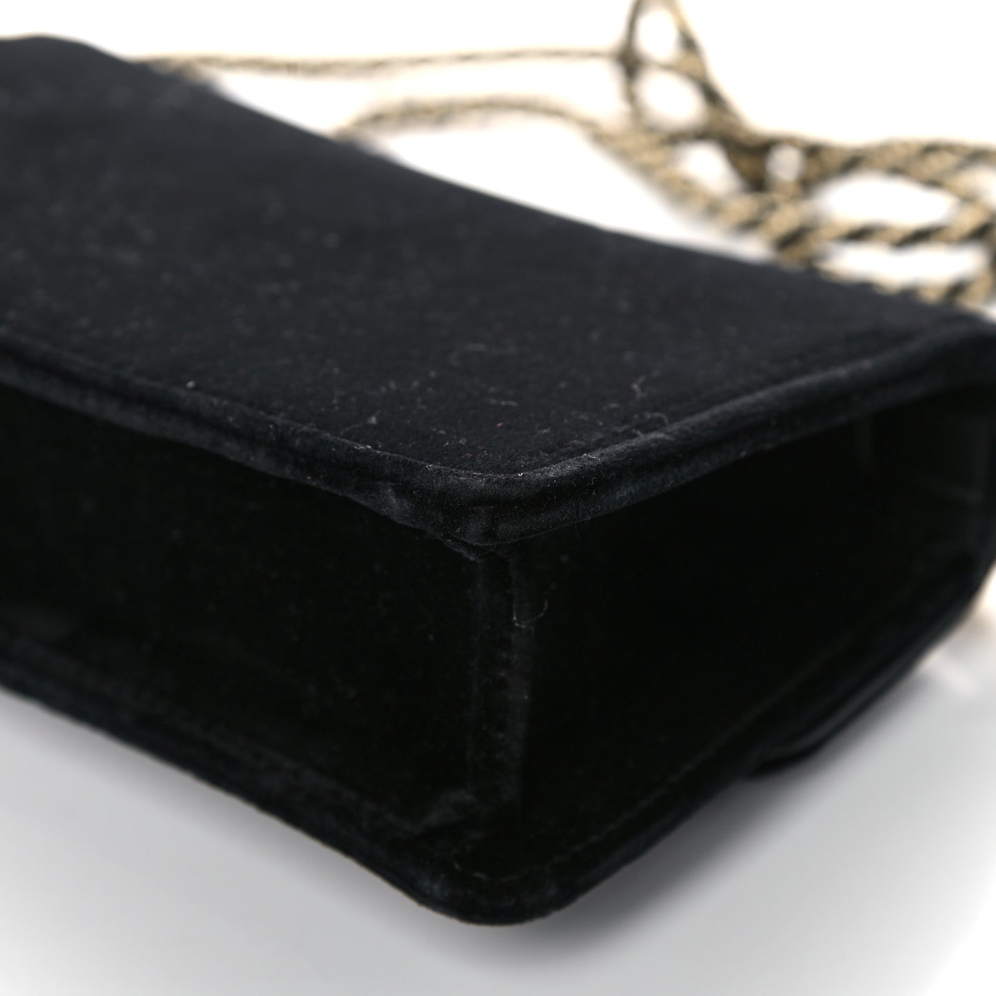 Velvet Crystal Square G Shoulder Bag Black