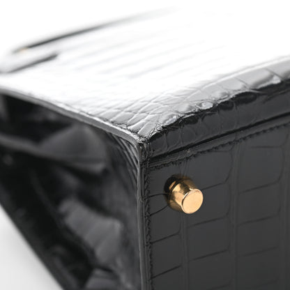 Hermes Shiny Alligator Kelly Sellier 25 Black 13 of 15
