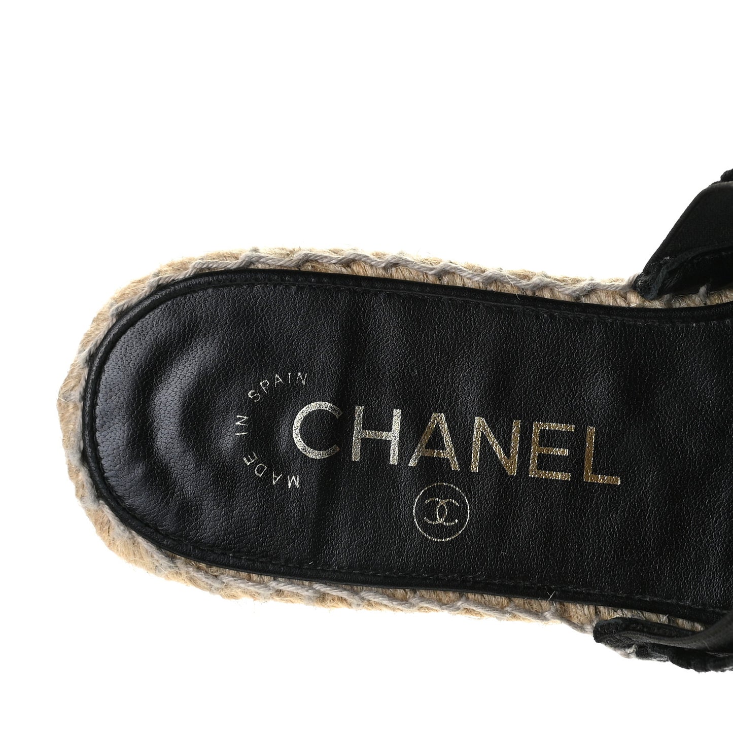 Lambskin CC Espadrille Mules 36 Black