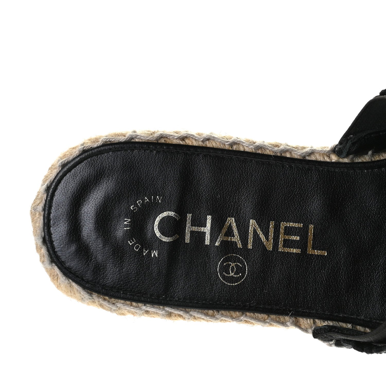 Chanel Lambskin CC Espadrille Mules 36 Black 7 of 8