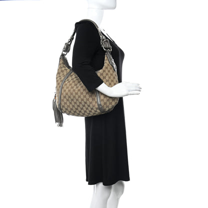 Gucci Monogram Medium Techno Horsebit Hobo Pewter 2 of 12