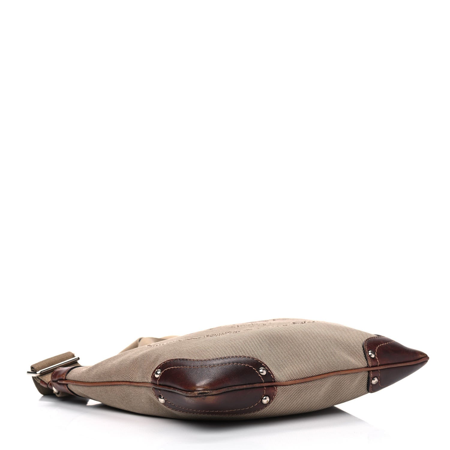 Prada Jacquard Logo Small Flat Messenger Bag Corda Bruciato 3 of 13