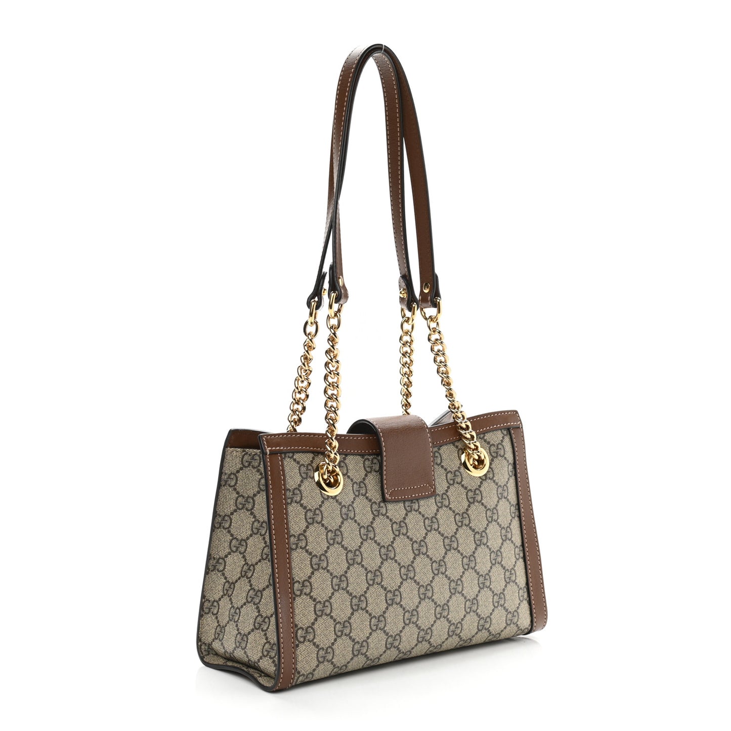 GG Supreme Monogram Calfskin Small Padlock Tote Beige Ebony Tuscany