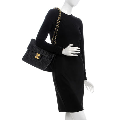 Chanel Lambskin Quilted XL Jumbo Single Flap Black 3 of 14