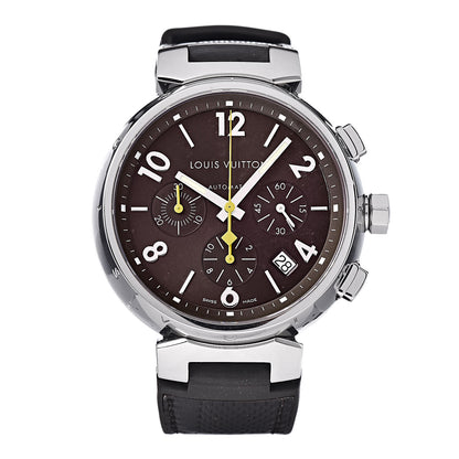 Louis Vuitton Stainless Steel Rubber 41mm Tambour Chronograph Automatic Watch Brown 1 of 9