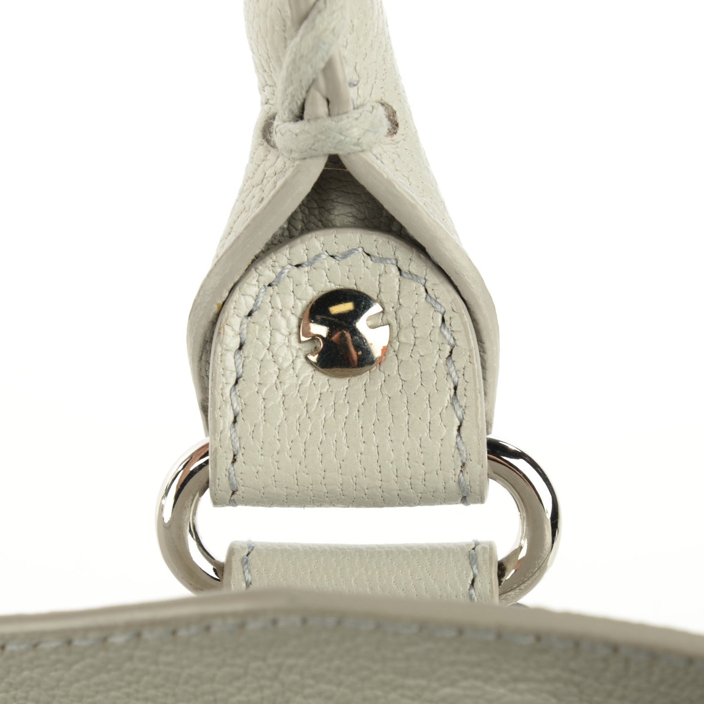 Chevre Silver Metallic Edge Hardware Town Gris Perle