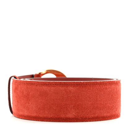Gucci Suede Cudu Blondie Wide Belt 85 34 Blondie Red 2 of 6