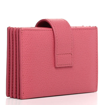 Christian Dior Grained Calfskin Gusseted Card Holder Pink 3 of 8