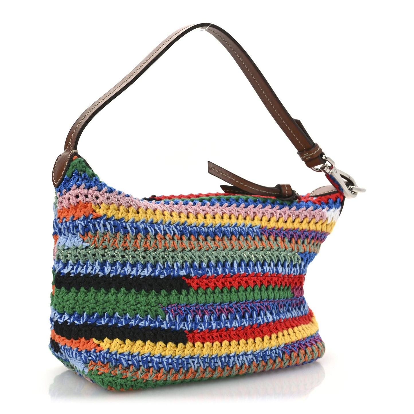 Fabric Crochet Pouch Multicolor