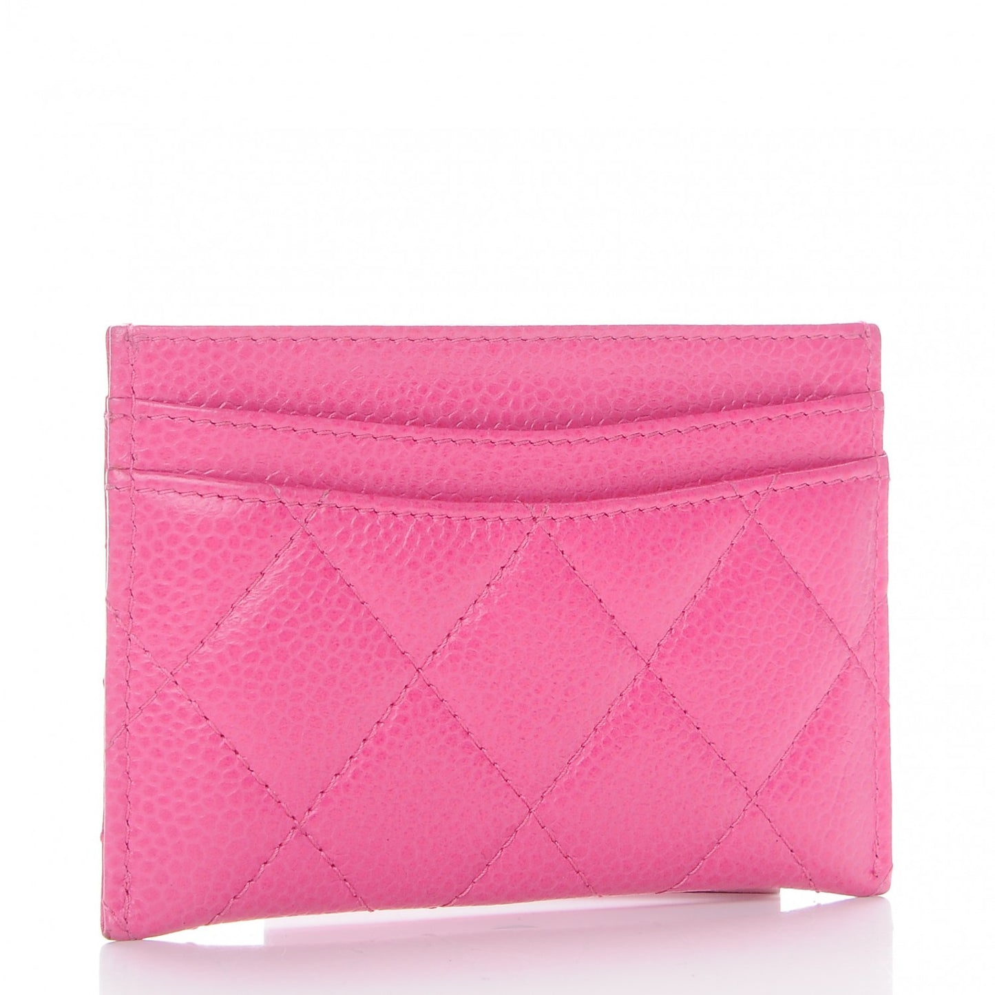 Caviar Quilted Card Holder Pink