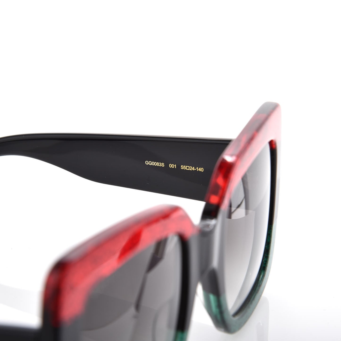 Square Frame GG0083S Sunglasses Glitter Red Black Green
