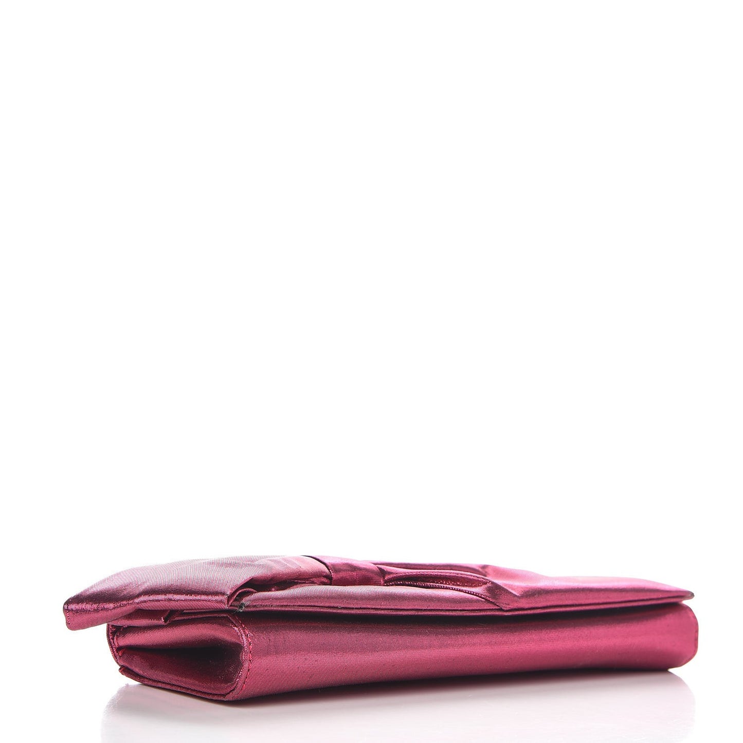 Metallic Nylon Aionoeud Bow Clutch Pink