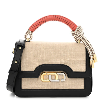 Marc Jacobs Canvas Calfskin The J Link Twist Shoulder Bag Brown Rice 1 of 10