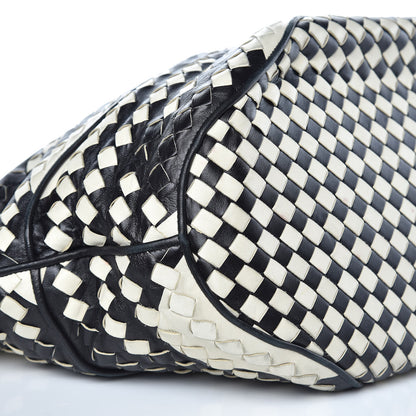 Bottega Veneta Nappa Intrecciato Shopper Tote Black White 10 of 16