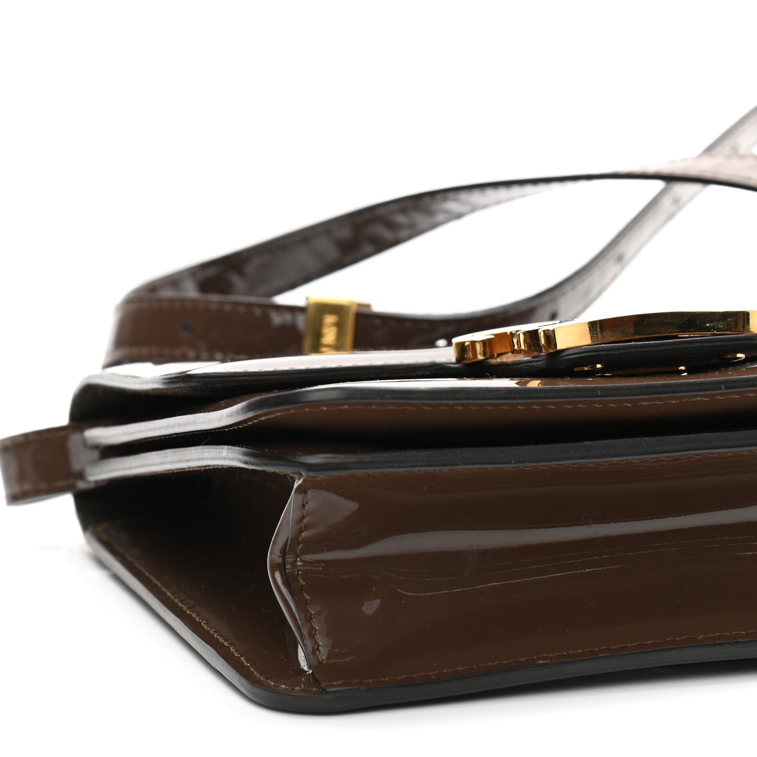 Fendi Vitello Vernice Mou Karligraphy Crossbody Bag Ebano 9 of 13
