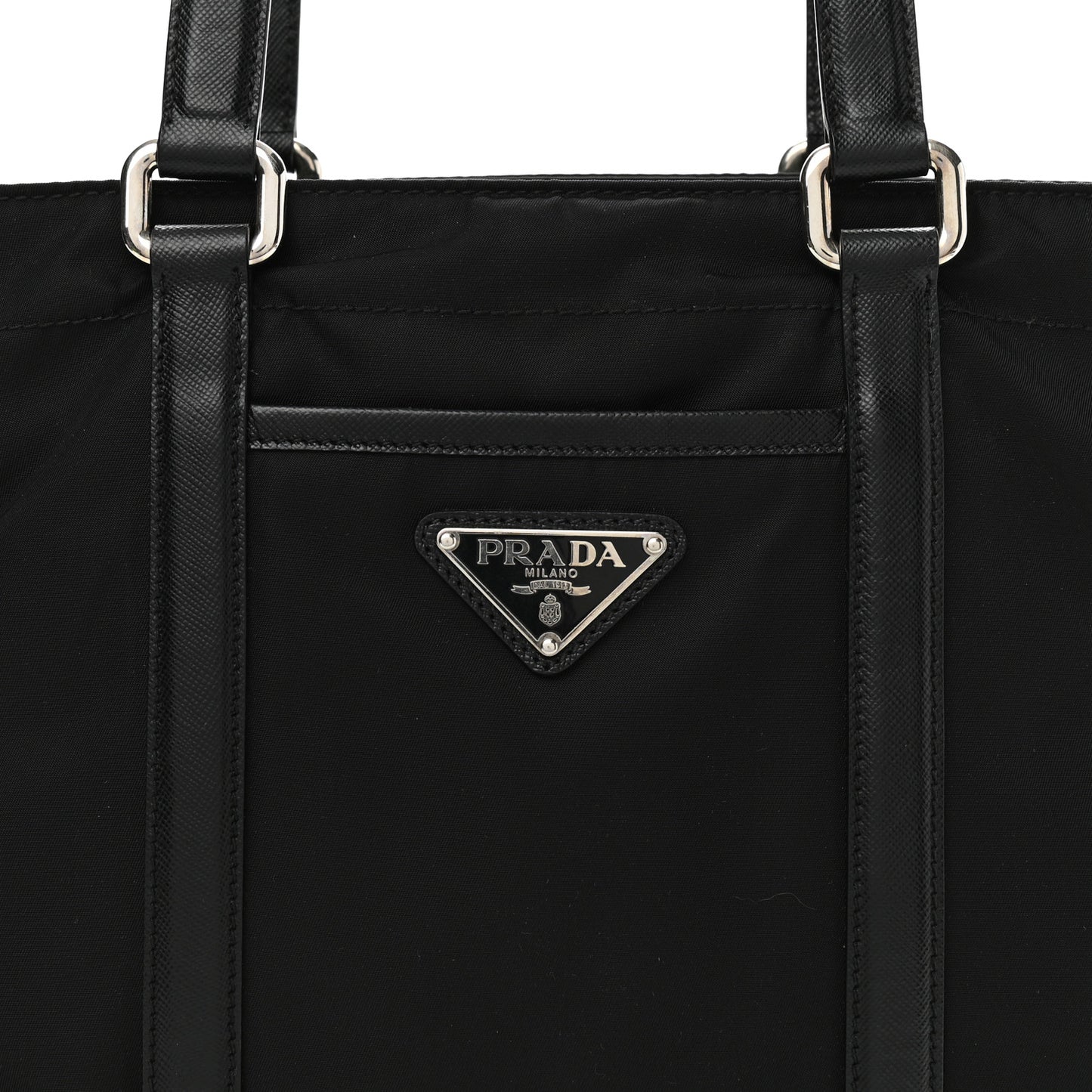 Tessuto Nylon Saffiano Tote Black