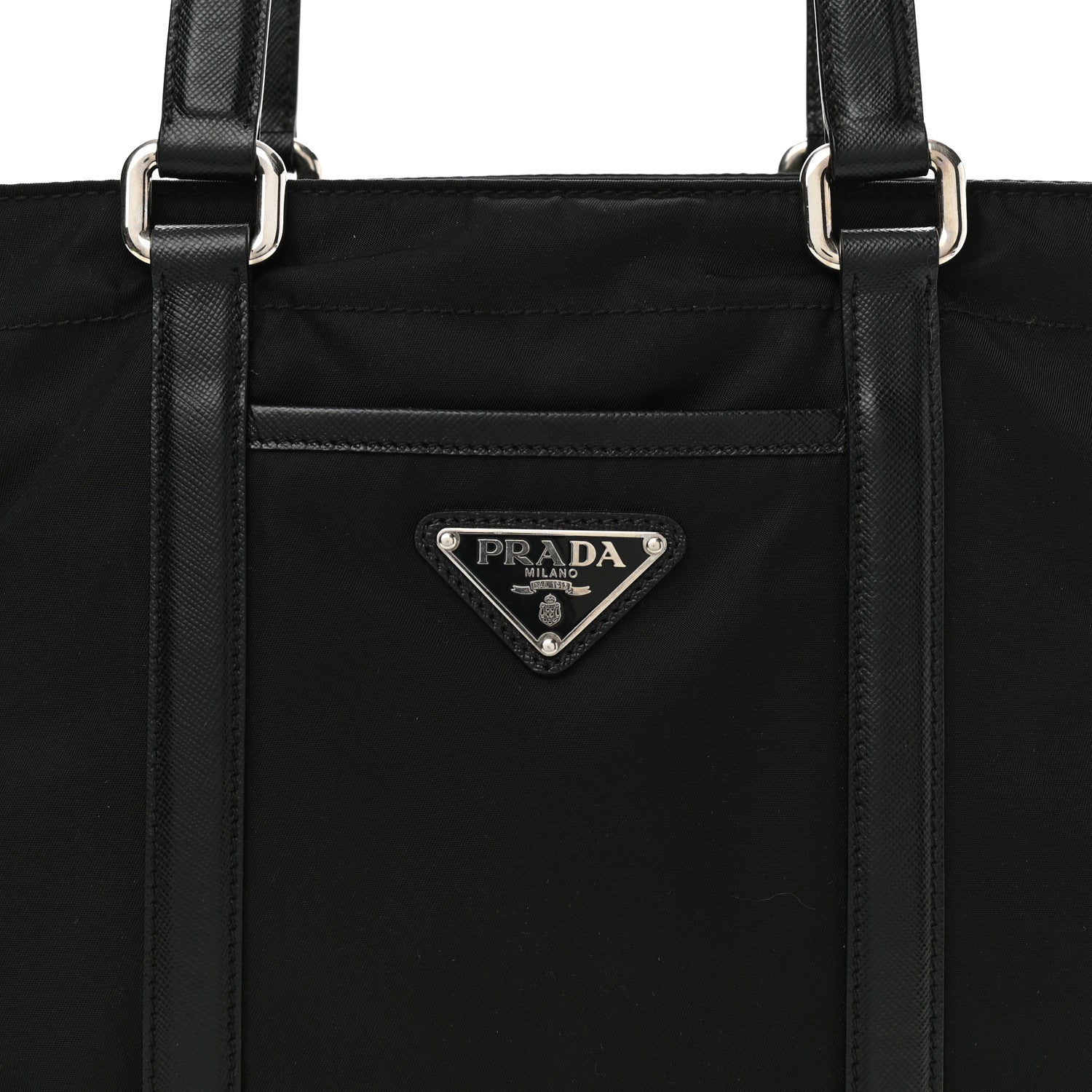 Prada Tessuto Nylon Saffiano Tote Black 8 of 10