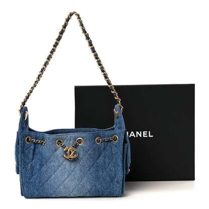 Chanel Washed Denim Quilted Mini Chanel 25 Handbag Blue 11 of 11