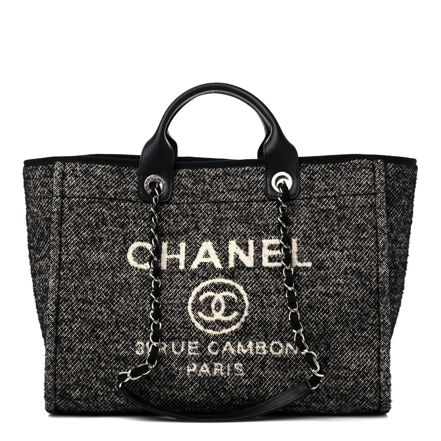 Chanel Mixed Fibers Calfskin Medium Deauville Tote Black 1 of 9