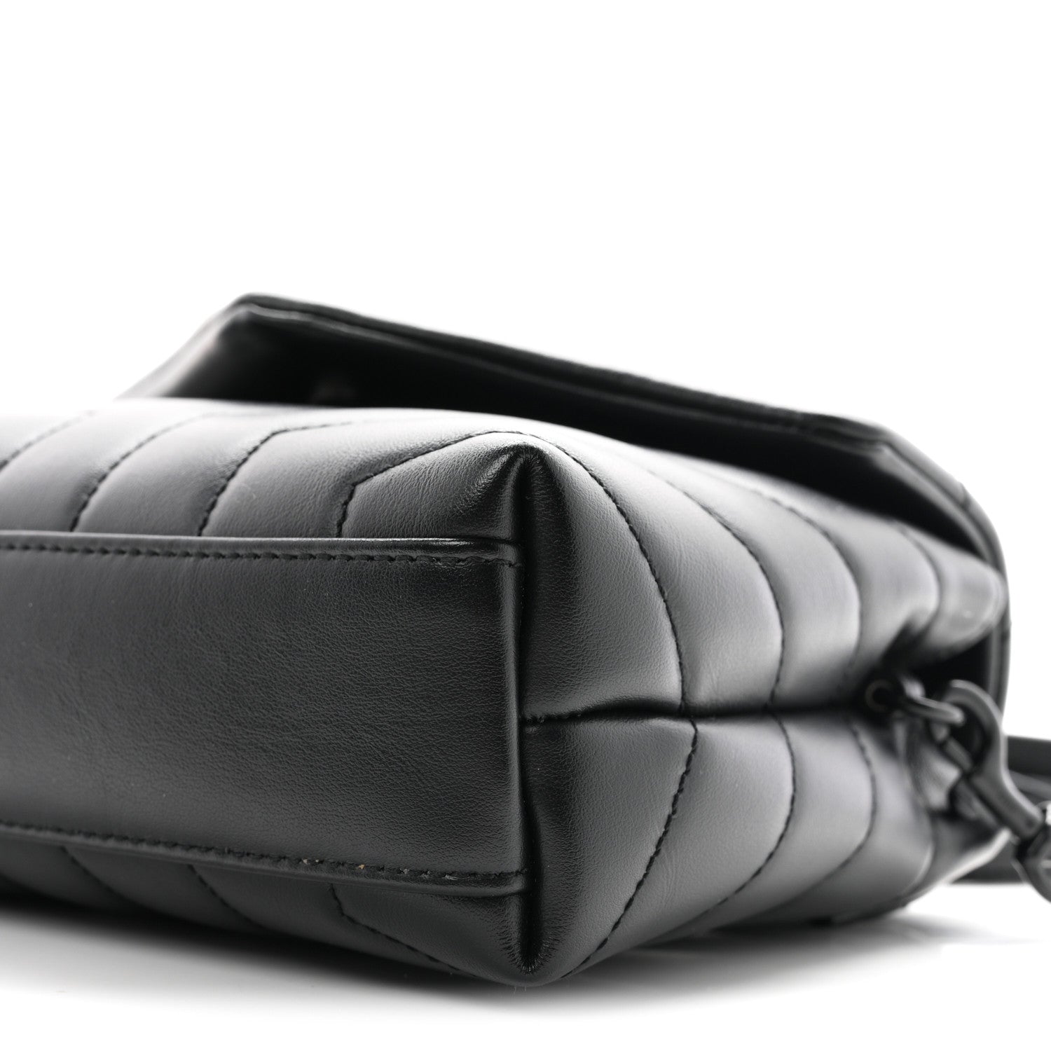 Saint Laurent Calfskin Y Quilted Monogram Monochrome Toy Loulou Crossbody Bag Black 9 of 9