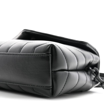 Saint Laurent Calfskin Y Quilted Monogram Monochrome Toy Loulou Crossbody Bag Black 9 of 9
