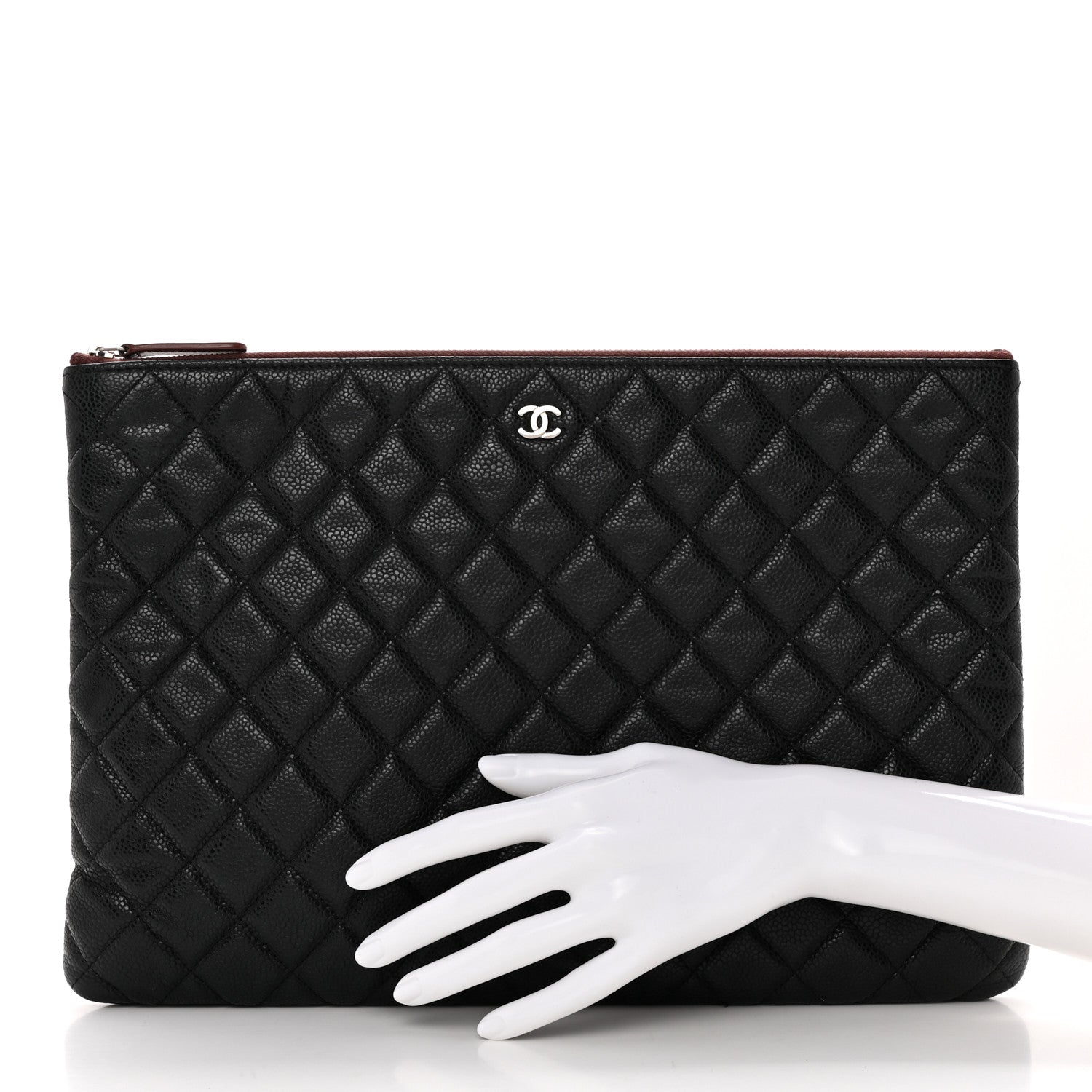 Chanel Caviar Quilted Large Cosmetic Case Black 2 of 9