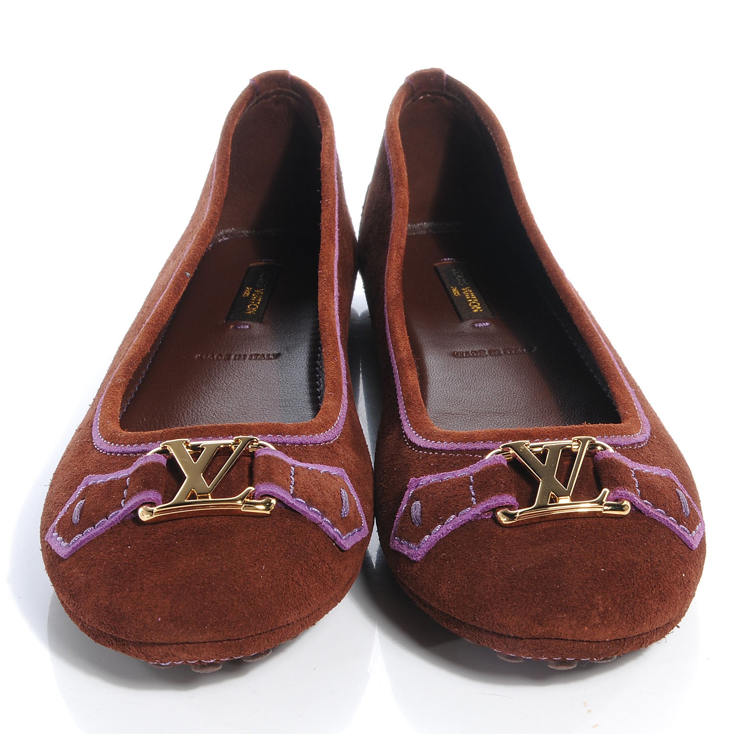 Louis Vuitton Suede Oxford Ballerina Flats Cognac 37.5 2 of 8