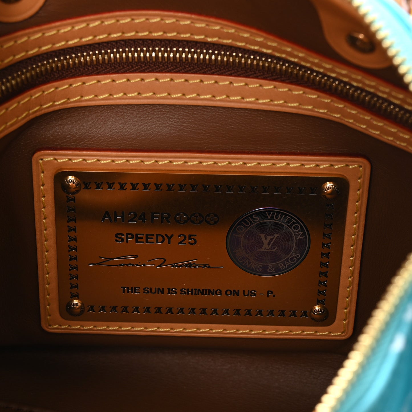 Calfskin Monogram Speedy P9 Bandouliere 25 Turquoise