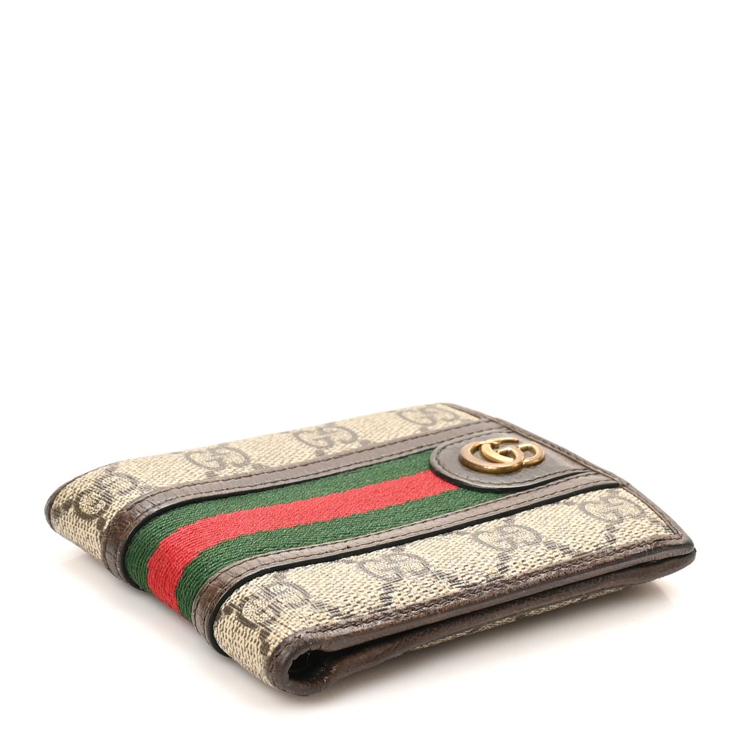 GG Supreme Monogram Web Mens Ophidia Bi-Fold Wallet Beige New Acero