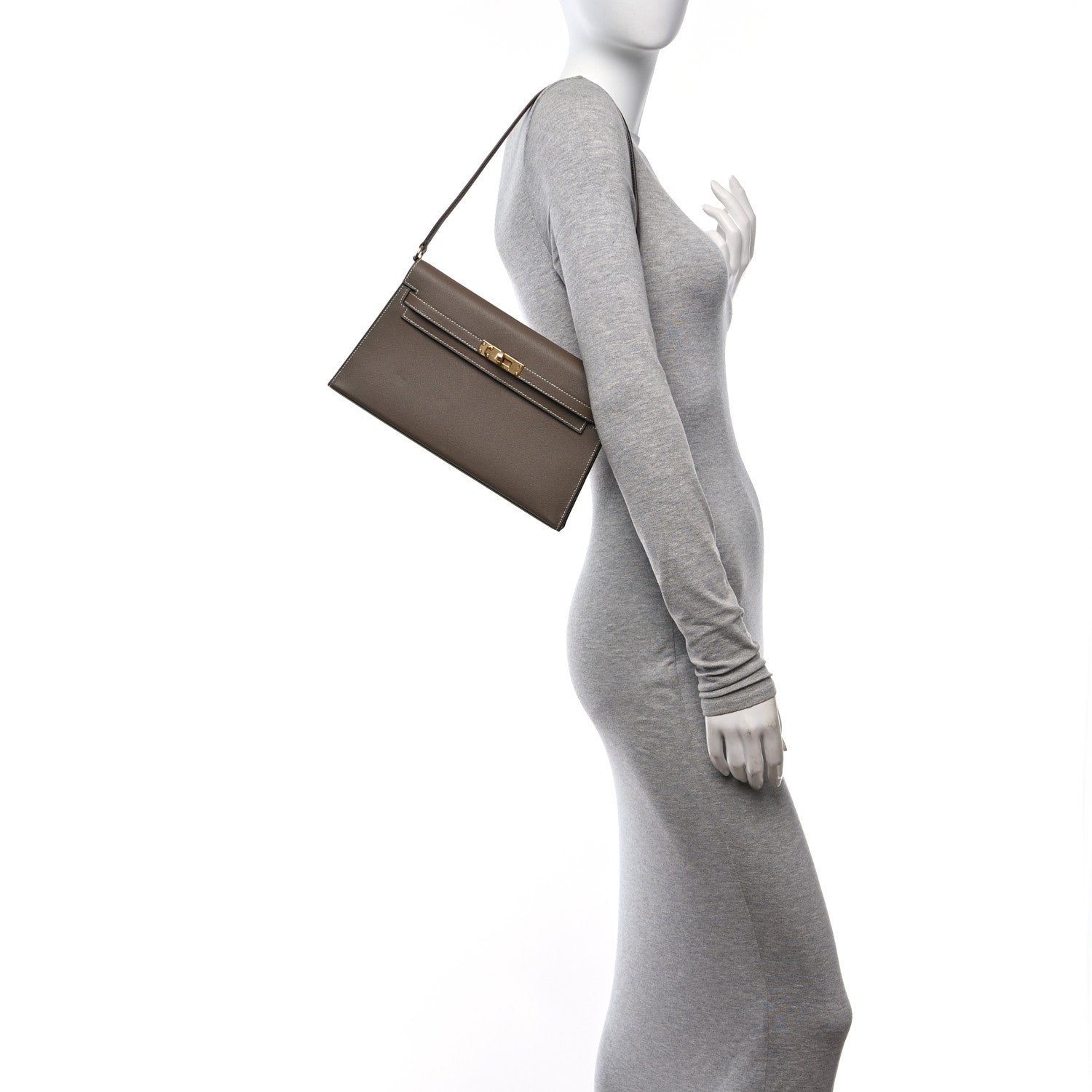 Hermes Madame Calfskin Kelly Elan Etoupe 2 of 11