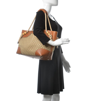 Gucci Straw Diamante Maui Tote Brown 2 of 11