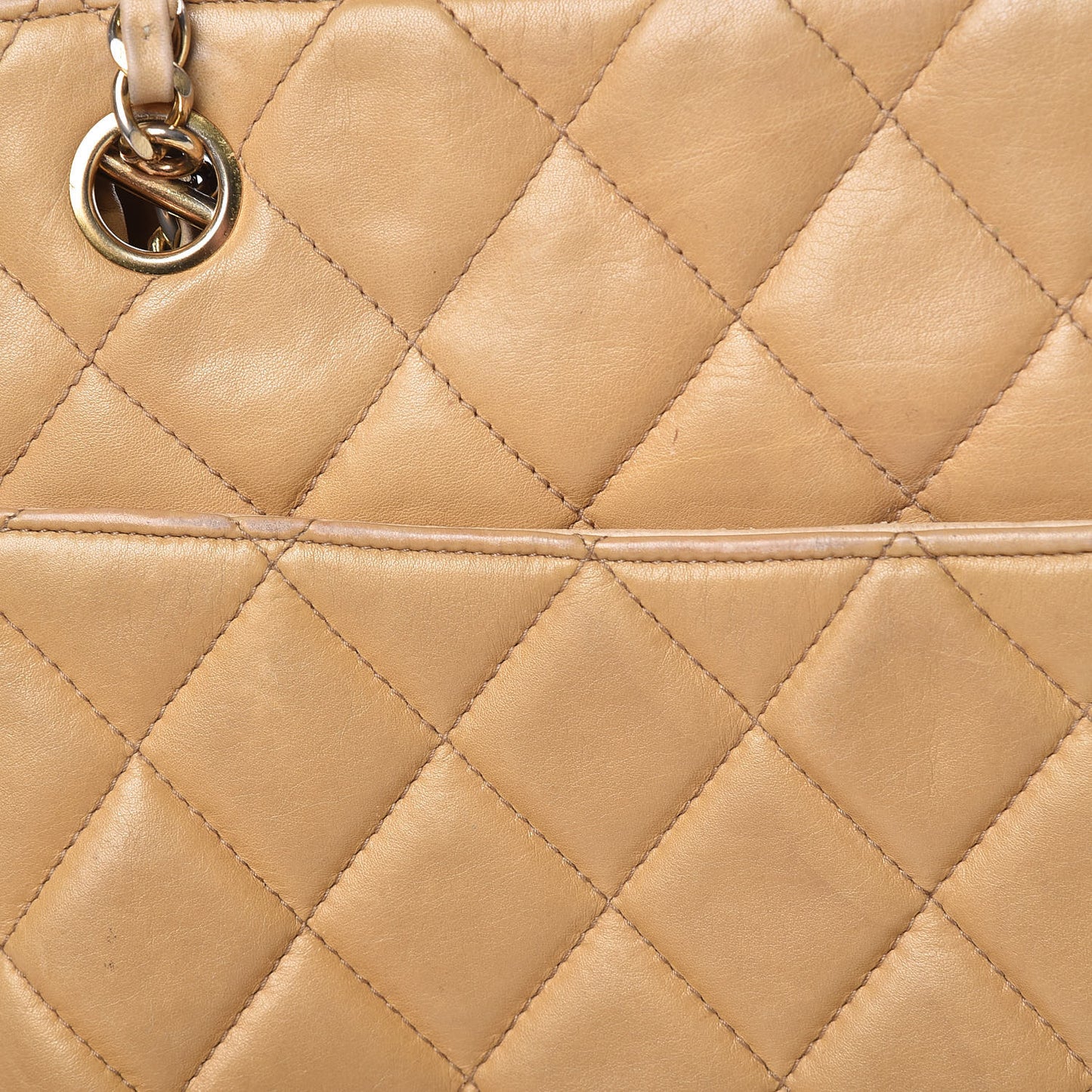 Lambskin Quilted Tote Beige