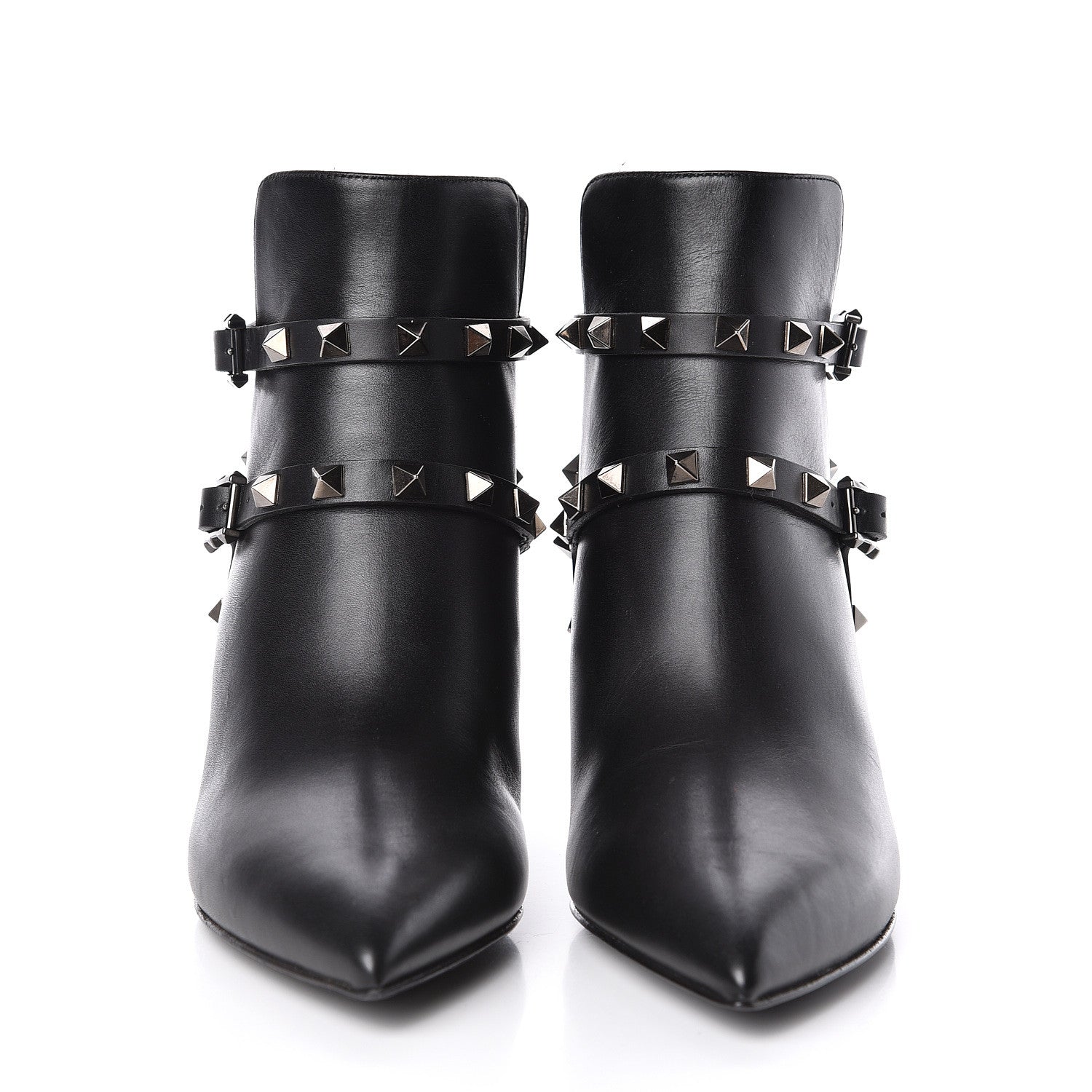 Valentino Garavani Calfskin Rockstud Double Buckle 65mm Ankle Boots 35 Black 2 of 8