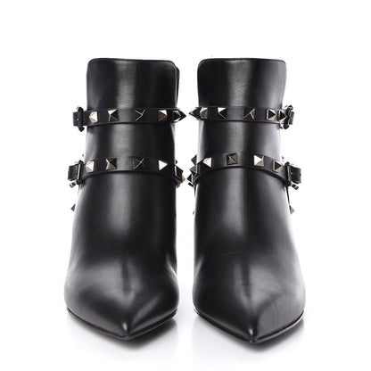 Valentino Garavani Calfskin Rockstud Double Buckle 65mm Ankle Boots 35 Black 2 of 8