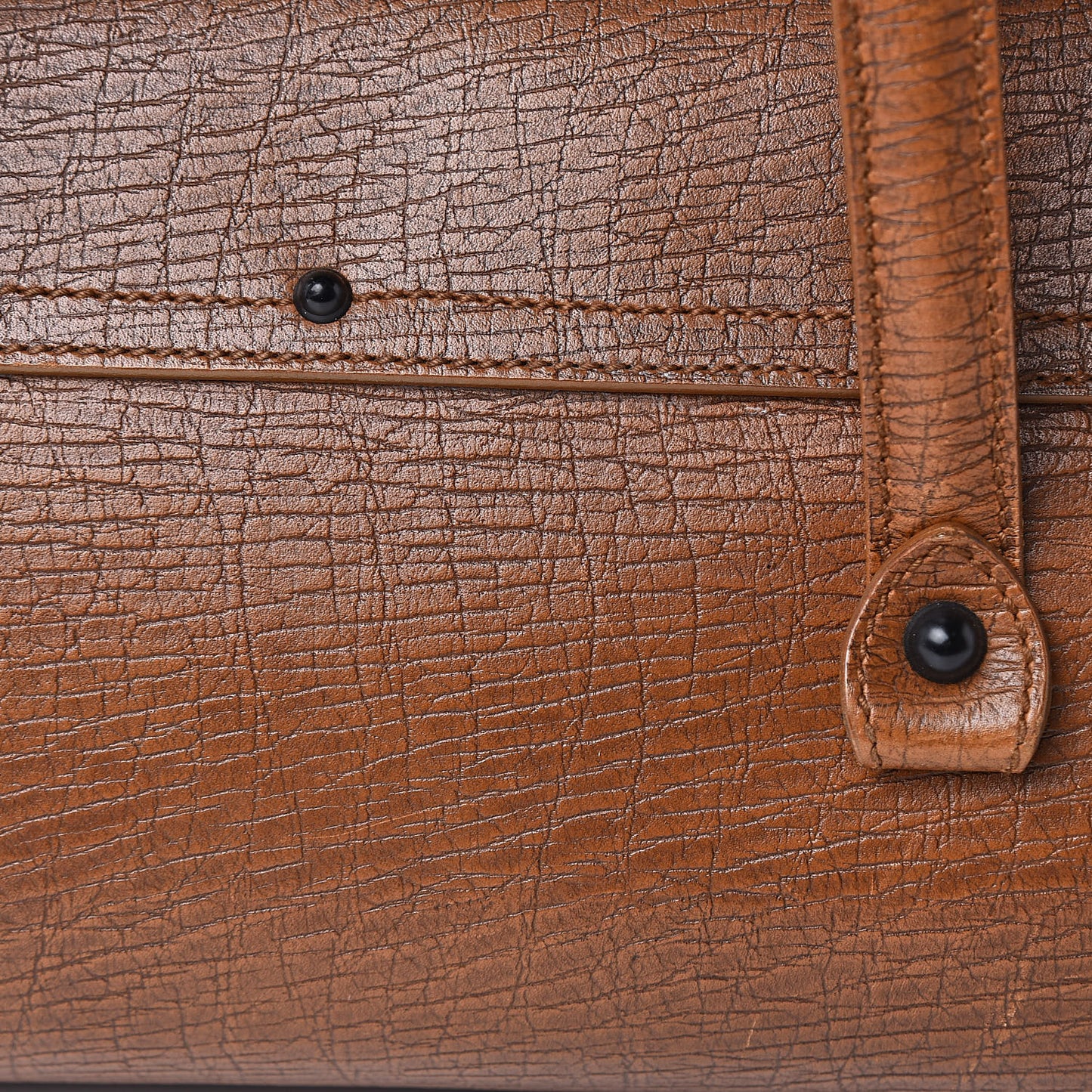 Calfskin Bamboo Bullet Satchel Brown