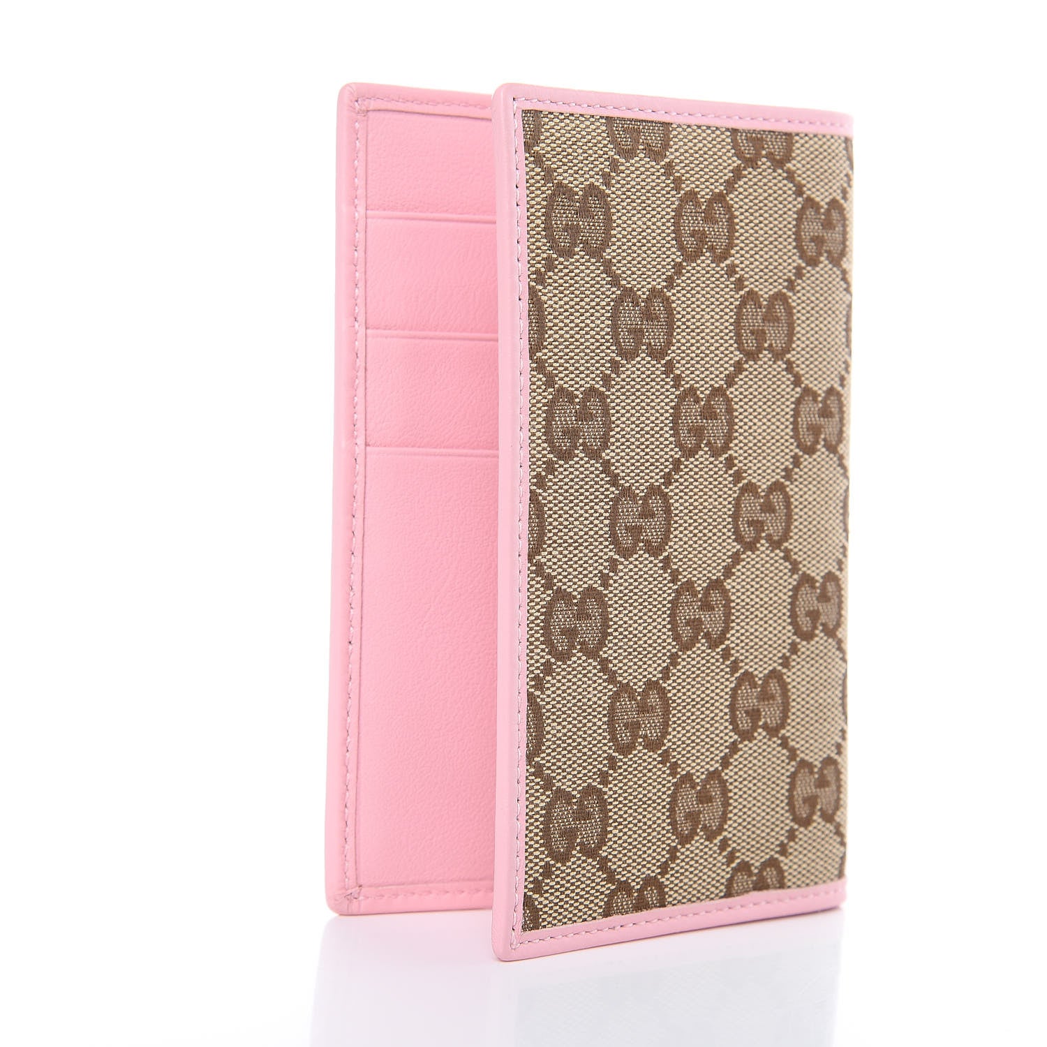Gucci GG Monogram Mini Zoo Bird Passport Case Pink 411931