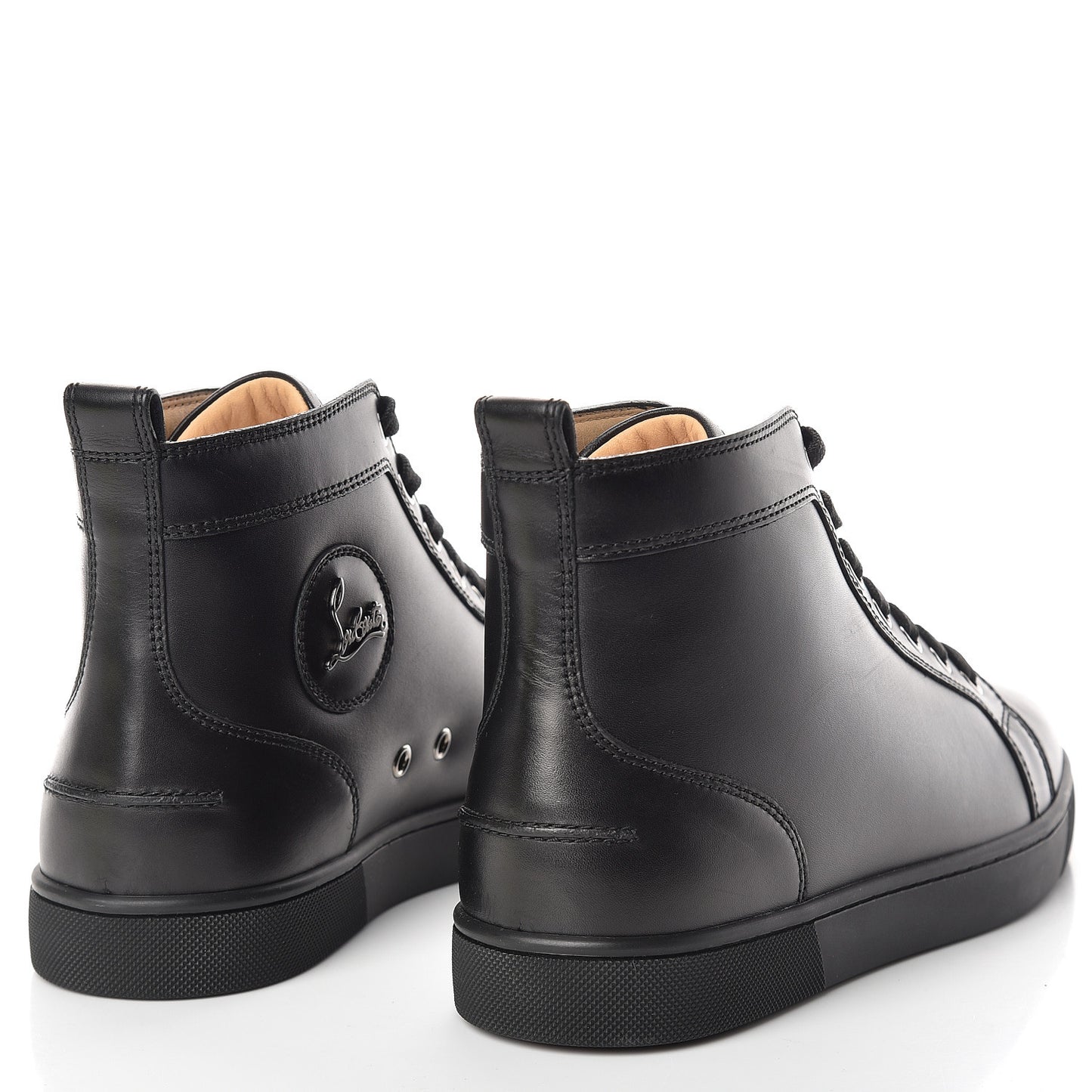 Calfskin Mens Louis High Top Sneakers 40.5 Black