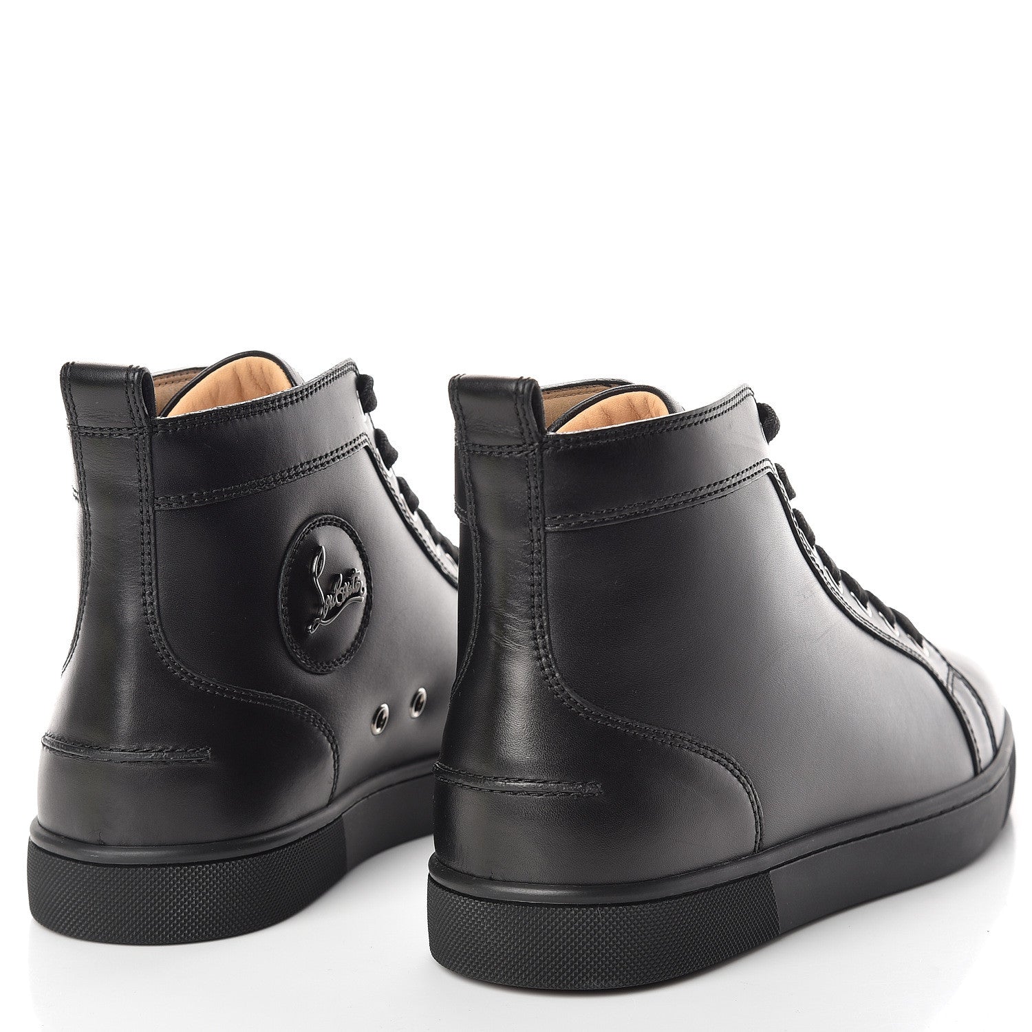 Christian Louboutin Calfskin Mens Louis High Top Sneakers 40.5 Black 4 of 11