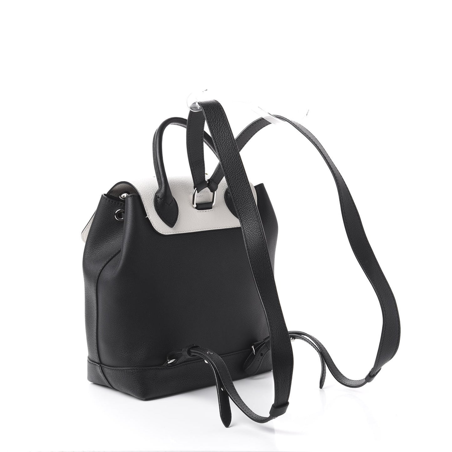 Calfskin Mechanical Flowers Lockme Backpack Black White